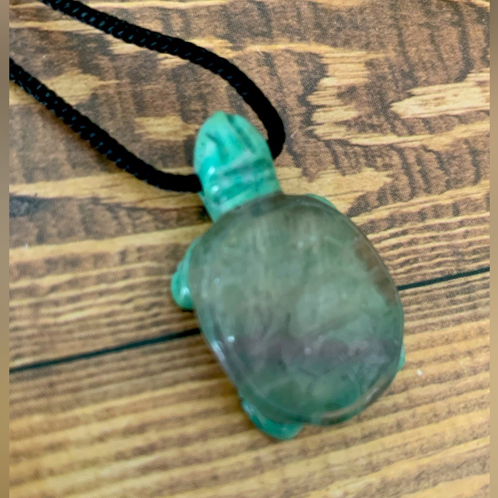 Stone Turtle Fetish Necklace on Nylon Cord